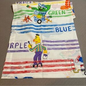 Vintage Sesame Street Curtain Panel JC Penney Muppets Big Bird Burt Ernie